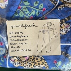 Printfresh Blue Leopard Pajama Set